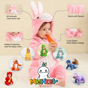 Michley Pelele de Invierno para Bebé Recién Nacido Ropa de Gateo Cálida Bata Exterior de Felpa <span class=keywords><strong>Pijama</strong></span> para Niños Mameluco de Oso - Product Image 6