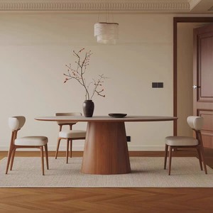 Ensemble de table à manger ovale en bois massif naturel, artisanat élégant, mobilier d'intérieur moderne, pour <span class=keywords><strong>6</strong></span> personnes - Product Image 5
