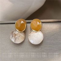 Boucles d'oreilles pendantes rondes géométriques simples, style vintage, nouvelle mode, pour femmes, bijoux coréens, accessoires, cadeau pour filles