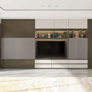 Innovative Multifunctional Contemporary Wood <b>TV</b> Cabinet for Living Room Adjustable Shelves <b>LED</b> Cable Management Fits 65"+ <b>TVs</b> - Product Image 3