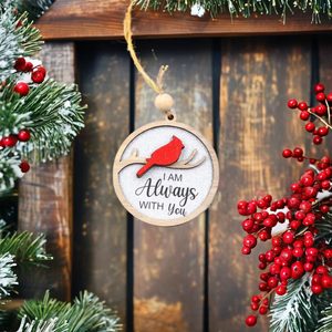 Personalizzabile Cardinale Memoriale Albero di Natale Ornamento 'I Am Always with You' in <span class=keywords><strong>legno</strong></span> Laser Cut perline per decorazione appesa a parete - Product Image 5