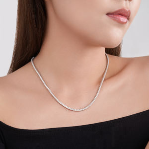 Best Selling Moissanite <b>Tennis</b> <b>Necklace</b> S925 Silver 18K <b>Gold</b> Plated Round Cut Jewelry for Women Daily Wear Fashion <b>Necklace</b> - Product Image 3