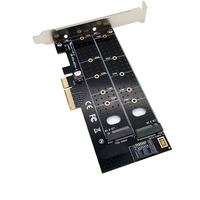 Kartu ekspansi protokol ganda 110mm Pcie ke M.2 Nvme SSD NGFF kartu Riser M-KEY + B-KEY antarmuka ganda stok tinggi warna hitam