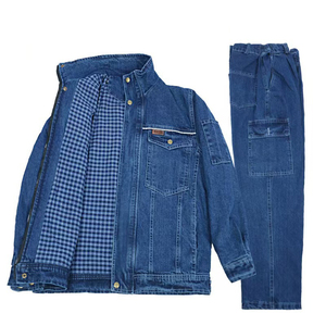 Biểu Tượng Tùy Chỉnh 100% Cotton Denim Làm Việc Đồng Phục Thêu Cộng Với Kích Thước Của Nam Denim Áo Khoác - Product Image 2