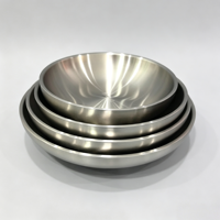 Assiettes à double paroi épaissies en acier inoxydable 304 de 26 cm pour snacks, pâtes, salades, desserts, steaks et grillades, assiettes à gâteaux
