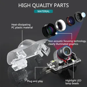 Luces LED de Proyección con Logotipo de Coche para Puerta, Lámparas Fantasma para <span class=keywords><strong>Toyota</strong></span> Avalon, Camry, Highlander, Tundra, 4Runner, Prius, <span class=keywords><strong>Sienna</strong></span>, Sequoia, Venza - Product Image 3
