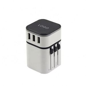 Adjustable High Quality Travel <b>Adapter</b> <b>Plug</b> Promotional <b>Plugs</b> Portable Worldwide White Universal Travel Converter with Light - Product Image 1