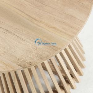 Promoción elegante <span class=keywords><strong>2025</strong></span>, superventas, muebles de sala de estar familiar, mesa auxiliar, Wabi-sabi, mesa auxiliar redonda de chapa de MDF de madera nórdica - Product Image 4