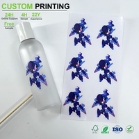 Autocollant personnalisé en PET découpé à la forme, imperméable, avec design de personnage, pour la décoration des emballages de produits cosmétiques (bouteilles, pots)