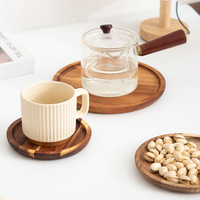 Accessoires de cuisine en bois d'acacia en gros-planche à découper ronde avec plateau de service