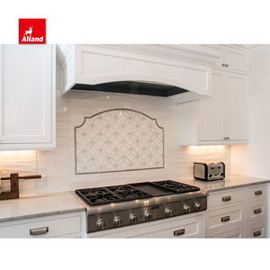 Mobile da <span class=keywords><strong>Cucina</strong></span> Cinese Economico con Cornice Decorata a Perline, Colore Grigio, Pannello Incassato con Mensole Aperte, Soluzioni di Arredamento - Product Image 5