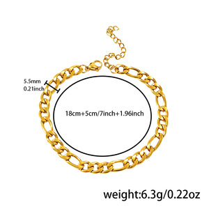 Stainless Steel 3:1 NK Chain Bracelet Geometric Design Unisex Jewelry Fashion Accessory - Product Image 4