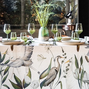 Linen/Cotton Linen Printing <b>Tablecloth</b> for Hotel Wedding French Luxury Flax Linen Table Cloth Table Cover Custom Size for Hotel - Product Image 4