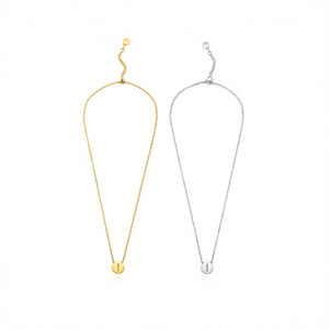 Collar de Acero Inoxidable con Letra I de 1 cm de un Solo Lado para Mujer, Joyería de Moda - Product Image 1