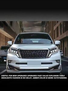 ชุดไฟหน้าแต่งสำหรับรถยนต์โตโยต้า ปราโด ปี 14-17 พร้อมเลนส์ไฟเดย์ไลท์และไฟเลี้ยวแบบไหล สำหรับรถแลนด์ครุยเซอร์ - Product Image 5