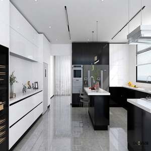 Juego de Muebles de Cocina Gris de Alto Brillo, Sistema Modular de Paquete Plano con Almacenamiento Inteligente Personalizado para Hogares Contemporáneos - Product Image 5