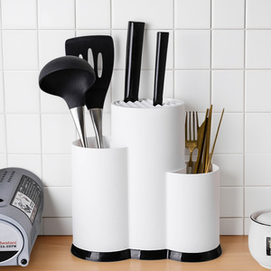 Ensemble de porte-couteaux en plastique, support intégré pour ustensiles de cuisine, pour le rangement des couverts - Product Image 2