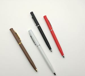 Slim Piano Lacquer Twist Metal Ballpoint <b>Pen</b> With Single Silver Ring Color Rotating Executive Signature <b>Pen</b> Custom Logo - Product Image 2