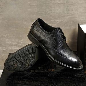Chaussures en cuir classiques de luxe pour hommes, chaussures habillées formelles à lacets, imperméables, nouvelle conception automne, patchwork, chaussures pour gentleman ASTON M.JAZZ - Product Image 4