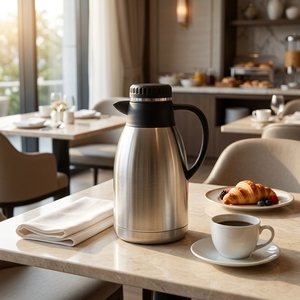 Jarra Térmica Aislada al Vacío de Acero Inoxidable para Café, para Servicio a la Habitación de Hotel y Desayuno - Product Image 1