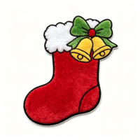 Magnifiques patchs de Noël personnalisés en chenille 3D brodés, appliqués thermocollants avec support auto-agrippant, en tissu écologique pour chapeaux