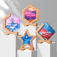 Nouvelle Arrivée 2026 – Trophée Rond en Bois avec Diamant, Impression UV Personnalisée, Plaque de Récompense en Cristal avec Base en Bois