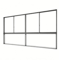 Villa moderne de luxe avec fenêtres coulissantes horizontales en aluminium à double vitrage et verre flottant, dotées d'un verrou de sécurité enfant silencieux
