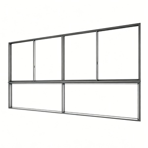 Ventanas Corredizas Horizontales de Aluminio con Doble Acristalamiento para Casa o Villa Moderna de Lujo, con Cierre de Seguridad Infantil Silencioso - Product Image 1