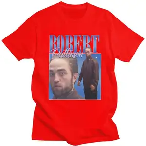 Lustige Robert Pattinson stehende Meme T-Shirt Männer vor geschrumpfte Baumwolle T-Shirts Rob T-Shirts Kurzarm Mode T-Shirt Merch