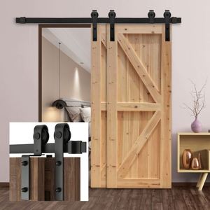 WEKIS OEM - Kits de Herrajes para Puertas Corredizas de Estilo J, de Aleación de Zinc y Acero, Instalación con Tornillos, Duraderos, Insonorizados, para Dormitorio y Exteriores - Product Image 6