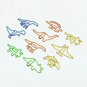Creative Office Supplies Metal Bookmark Clips Cute Dinosaur Shaped Paperclip Animal Paper Clips