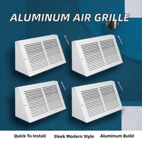 Grille de ventilation moderne en aluminium sur mesure avec filtre à air, moustiquaire et persiennes de retour d'air, installation facile et fixation murale
