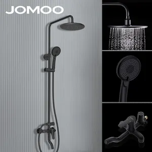 JOMOO Hochdruck-Regen dusch system mit 4 Funktionen Dusch set Ein Knopf Ein/Aus Wand-Hand brause mischer mit Schiebe stange
