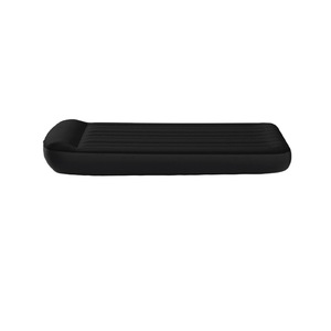 Matelas gonflable Woqi 137x191x25cm avec pompe intégrée, lit d'air pliable, polyester noir, matelas de camping - Product Image 1