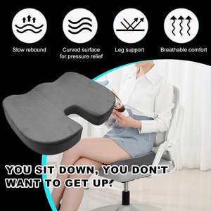 OEM Relieves Tailbone Pressure Cushion Premium Memory Foam <b>Seat</b> Cushion with Anti-slip Cover Factory Direct Sales 100% Polyester - Product Image 5