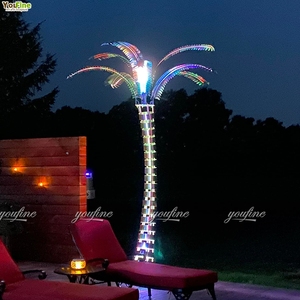 Escultura <span class=keywords><strong>de</strong></span> palmera <span class=keywords><strong>de</strong></span> metal <span class=keywords><strong>de</strong></span> <span class=keywords><strong>acero</strong></span> inoxidable con decoración <span class=keywords><strong>de</strong></span> jardines tropicales exóticos - Product Image 1