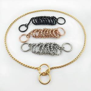 Neue Umweltfreundliche 316 Edelstahl Martingale Schwarze Hundeleine mit Schlangenkette und Nieten-Dekoration für Hunde & Kleintiere - Product Image 5
