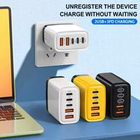 Pengisi Daya Cepat GaN 240W 5-Port (3PD+2QC) USB C untuk Laptop/Ponsel/Tablet Pengisian Cepat PD3.1 OEM/ODM Tersedia