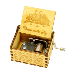 Caja de Música de Madera con Diseño de El Castillo Animado de <span class=keywords><strong>Howl</strong></span>, Caja de Música Temática de Anime, Caja de Música de Madera con Manivela, Perfecta para Halloween - Product Image 1