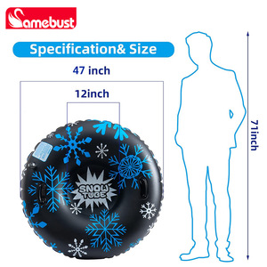 Samebust <b>Snow</b> Tube Black Blue Inflatable Adult Winter <b>Sled</b> <b>Snow</b> Tubing - Product Image 5