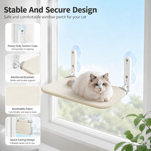 Hamaca Plegable para Gatos Grandes con Ventosas Industriales, Marco de Acero, Malla Transpirable, Ahorro de Espacio, para Ventana - Product Image 3
