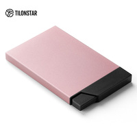 Dompet Pop Up Desain Paten TILONSTAR, Tempat Kartu RFID Aluminium Asli untuk Pembelian Grosir Kustom