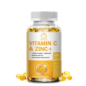 Private Brand 120 pieces Anti-aging Anti-oxidation Vitamin C and Zinc + Capsules Dietary Supplement for Skin