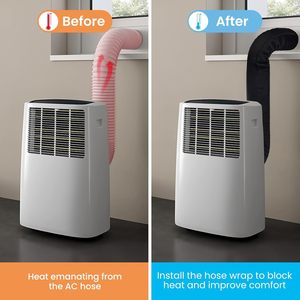 Manchon isolant pour <span class=keywords><strong>tuyau</strong></span> de climatiseur portable, housse isolante pour <span class=keywords><strong>tuyau</strong></span> d'évacuation de climatiseur portable, compatible avec les tuyaux d'évacuation de 5 et 5,9 pouces de diamètre - Product Image 3