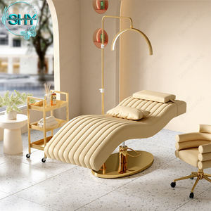 เตียงต่อขนตาหนังสังเคราะห์สีน้ำตาลทันสมัย เฟอร์นิเจอร์<span class=keywords><strong>ร้าน</strong></span>เสริมสวย เตียงสปาโค้ง เตียงเสริมความงาม เตียงพับได้สุดหรูสำหรับต่อขนตา - Product Image 1