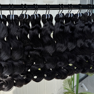 Extensiones de Cabello Humano Virgen Camboyano Ondulado Natural, Color Natural, Textura Densa, Cutícula Alineada, Doble Trama a Máquina, Brillante - Product Image 4