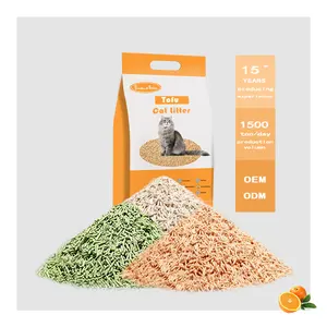 Good news for pet lovers Flushable toilet with non-stick bottom Natural plant low dust orange flavor Tofu Cat Litter