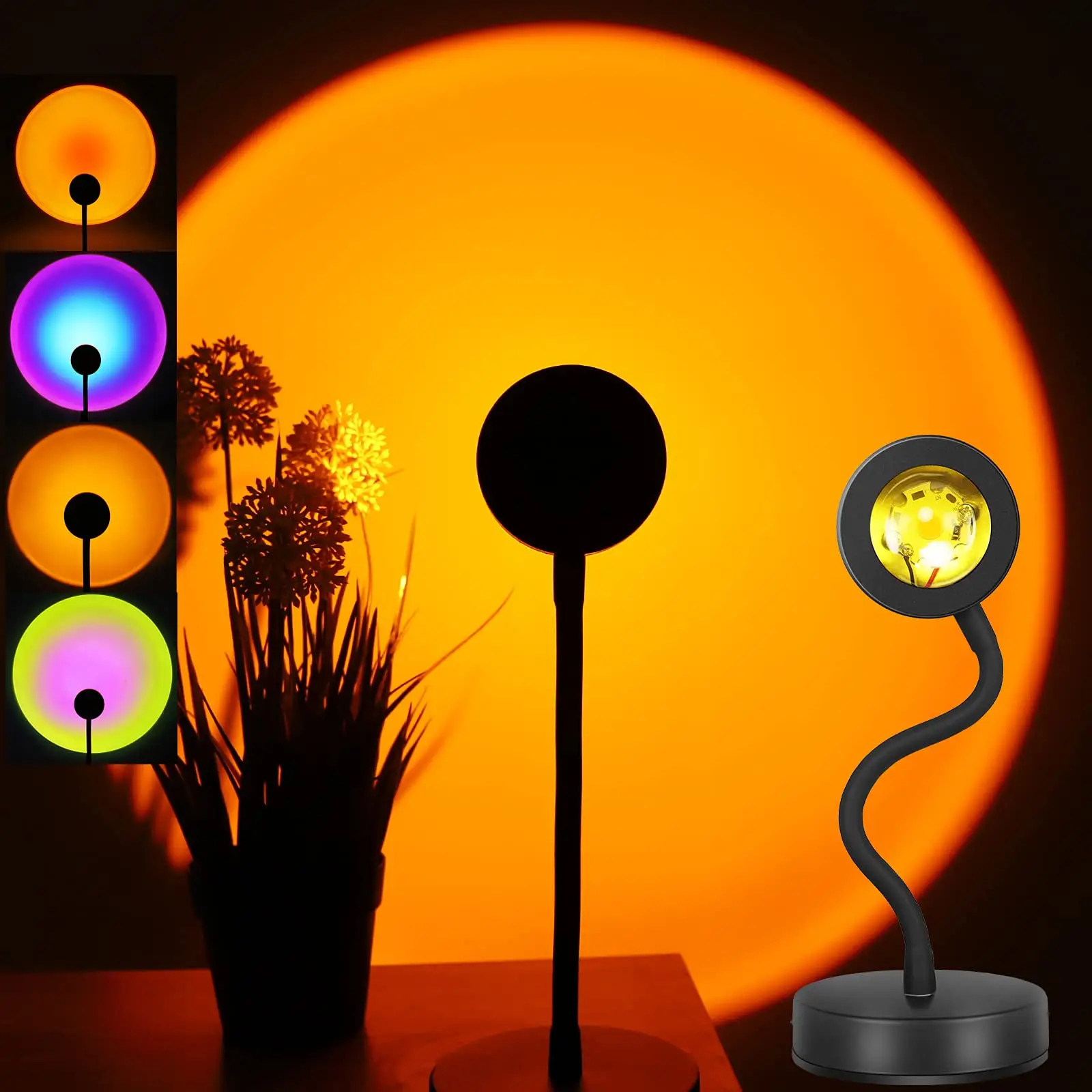 TIANHUA APP RGB Remote control 16 Colors UFO rainbow Night Light led projection The sunset projector floor Lamp