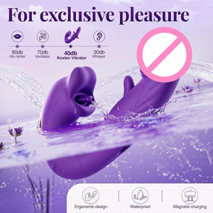 Vụ Nổ 2-Trong-1G-Spot Lưỡi-Liếm Vibrator Đối với Phụ Nữ Đa Chức Năng 7-Tần Số USB Có Thể Sạc Lại 100% Không Thấm Nước - Product Image 2