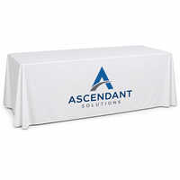 Nappe personnalisée imprimée 8 pieds en polyester imperméable pour restaurant, salon professionnel, événement, fête, décoration